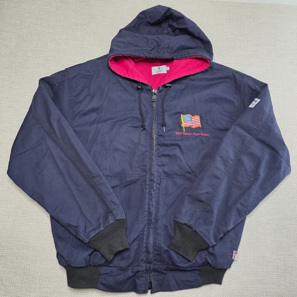 Tyndale FR Jacket Mens XL Blue Flame Resistant Work Lined Zip 28 CAL HRC 3 USA